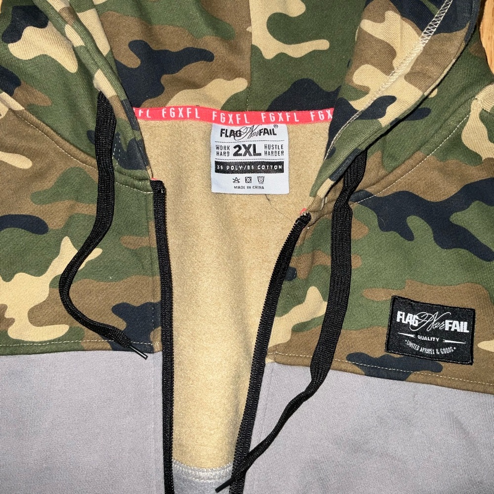 Men’s Unisex Flag Nor Fail 2XL Zip Up Hoodie